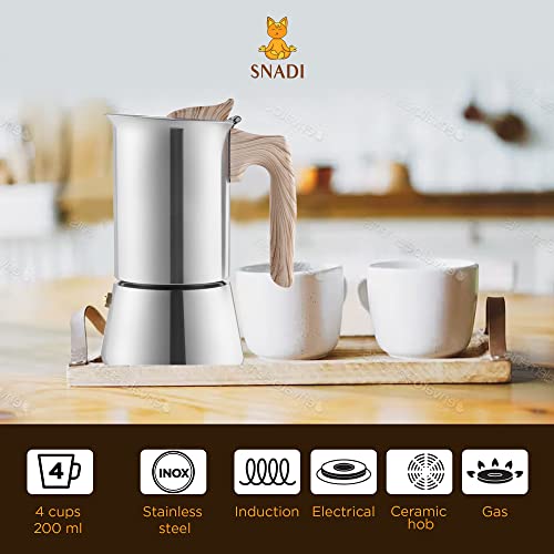 Cafetire-italienne-Moka-Pour-4-tasses--expresso-200-ml-Acier-inoxydable-pour-induction-vitrocramique-lectrique-et-gaz-Cuisine-professionnelle-Snadi-0-1