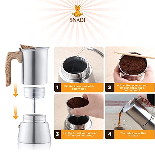 Cafetire-italienne-Moka-Pour-4-tasses--expresso-200-ml-Acier-inoxydable-pour-induction-vitrocramique-lectrique-et-gaz-Cuisine-professionnelle-Snadi-0-2