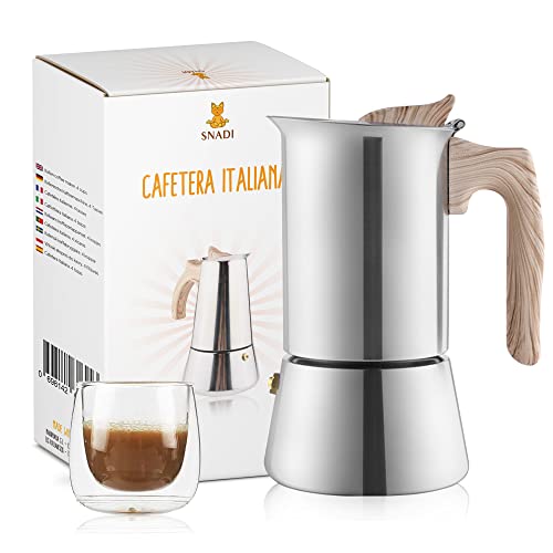 Cafetire-italienne-Moka-Pour-4-tasses--expresso-200-ml-Acier-inoxydable-pour-induction-vitrocramique-lectrique-et-gaz-Cuisine-professionnelle-Snadi-0