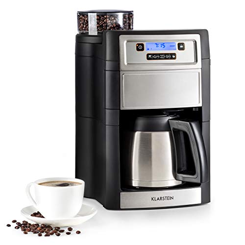 KLARSTEIN-Aromatica-II-Duo-Machine--caf-grains-Cafetire--grain-avec-broyeur-1000-W-Timer-Filtres-au-charbon-actif-et-permanent-Thermos-125L-0