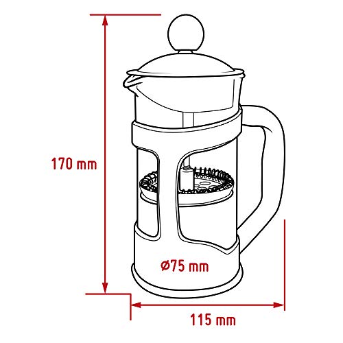 NERTHUS-Cafetire-franaise-de-Piston-18x115x8-cm-Noir-0-2