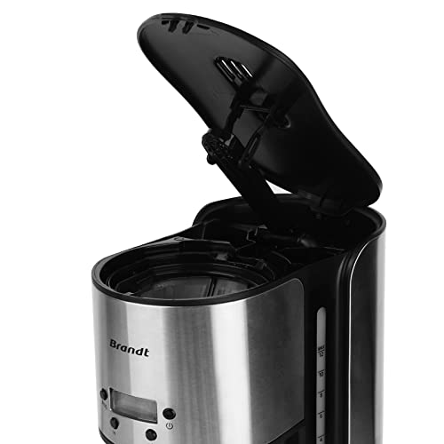 Brandt-CAF1512TH--Cafetire-Filtre-Programmable--Capacit-10-Tasses--Rservoir-12L--Puissance-1000W-Programmable-24h-Verseuse-isotherme--Maintien-au-Chaud--Arrt-automatique-Noir-0-1