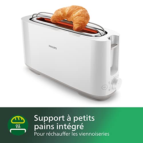 Philips-Grille-pain-Fente-Grande-8-Rglages-Rchauffe-Viennoiseries-Dconglation-Parois-Froides-Surlvation-Arrt-Automatique-Blanc-HD259000-0-1