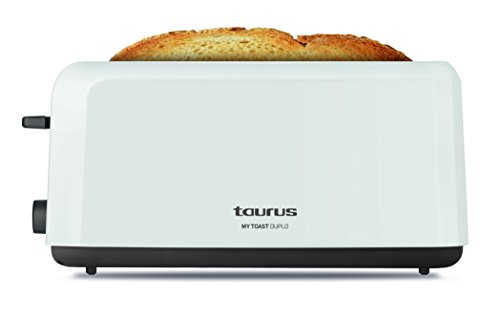 Taurus-Mytoast-Duplo-Grille-pain-1450W-2-fentes-Extra-larges-3-fonctions-7-niveaux-de-brunissage-Ramasse-miettes-Blanc-0-1