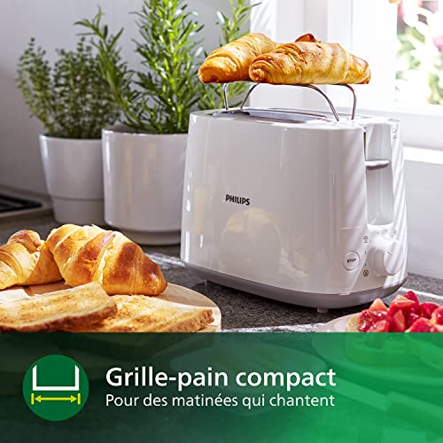Philips-Grille-pain-2-Fentes-8-Rglages-Rchauffe-Viennoiseries-Dconglation-Surlvation-Arrt-Automatique-Blanc-HD258100-0-1