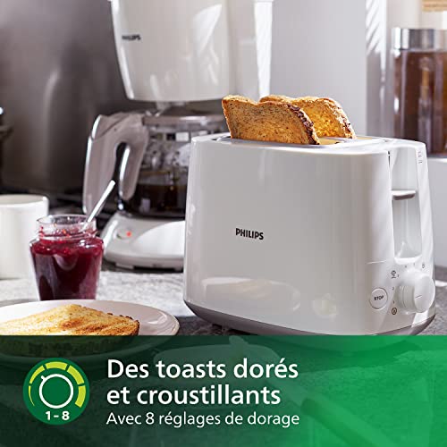 Philips-Grille-pain-2-Fentes-8-Rglages-Rchauffe-Viennoiseries-Dconglation-Surlvation-Arrt-Automatique-Blanc-HD258100-0-2