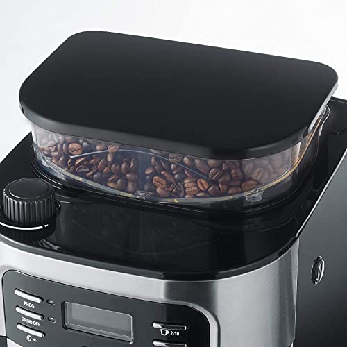 SEVERIN-Cafetire-Programmable-Avec-Broyeur-1-000W-Jusqu-10-tasses-Degr-de-Mouture-et-Arme-Rglables-InoxNoir-KA-4810-0-1