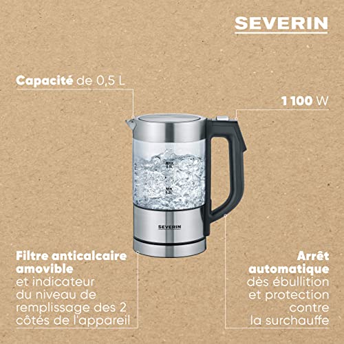 SEVERIN-Bouilloire-en-verre-100-sans-BPA-1-100-W-Petite-bouilloire-rglable-par-palier-de-5C-Capacit-05-L-Fonction-Maintien-au-chaud-Bouilloire-lectrique-compacte-verreinox-WK-3458-0-2