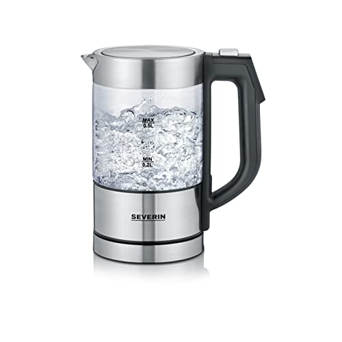 SEVERIN-Bouilloire-en-verre-100-sans-BPA-1-100-W-Petite-bouilloire-rglable-par-palier-de-5C-Capacit-05-L-Fonction-Maintien-au-chaud-Bouilloire-lectrique-compacte-verreinox-WK-3458-0