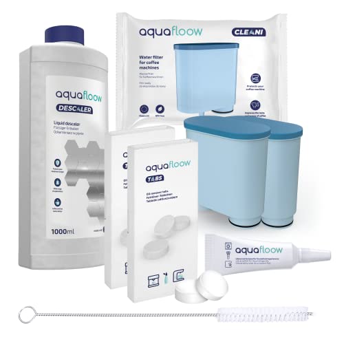 Wessper-Kit-dEntretien-pour-Machine--Espresso-Philips-Saeco-2x-Filtres--Eau-de-Rechange-AquaClean-Pastilles-de-Nettoyage-10x2g-Dtartrant-250ml-Brosse-de-Nettoyage-Graisse-0