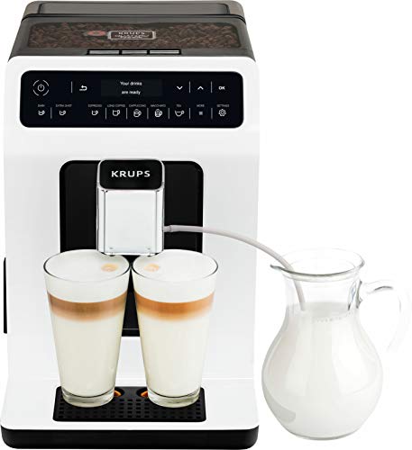 Krups-Evidence-Machine--caf--grain-Broyeur--grain-Cafetire-expresso-Cappuccino15-boissons-2-tasses-en-simultan-Fabriqu-en-France-Blanche-EA890110-0