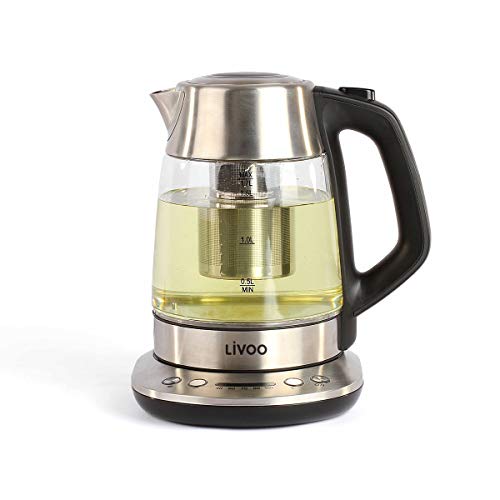 LIVOO-DOD165-Theiere-Bouilloire-Electrique-en-Verre-Capacite-17-L-Thermostat-de-40-a-100C-Maintien-au-chaud-Arret-Automatique-2200W-0