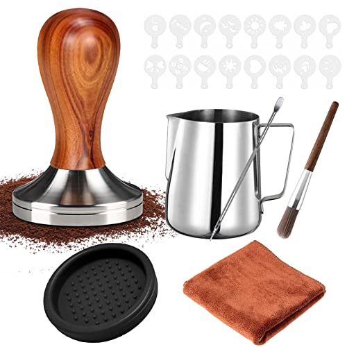 YUTUY-Presse-a-Cafe-en-Acier-Inoxydable-51mmTasseur-CafeTamper-a-Cafe-avec-Pot-a-Lait350mlTampon-a-cafeEspresso-TamperServiette-de-baristaStylo-a-latte-et-Pochoirs-Decoratifs-0