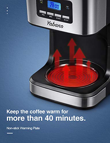Yabano-Cafetiere-Filtre-Cafetiere-Electrique-Programmable-a-12-Tasses15L-avec-Ecran-Tactile-Fonction-Maintien-au-Chaud-Arret-Automatique-Selecteur-de-Concentration-900W-Noir-0-1