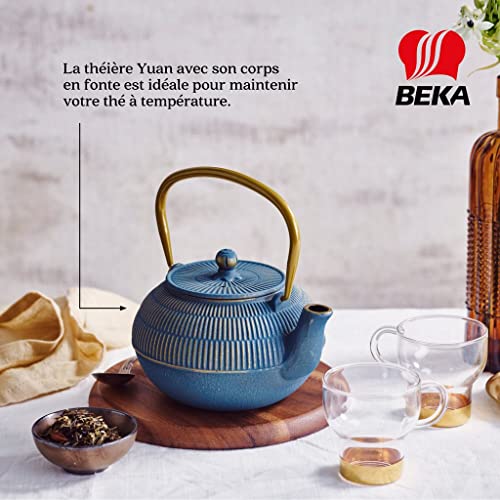 Beka-Yuan-theiere-en-fonte-japonaise-09-L-Theiere-avec-infuseur-en-inox-anse-rabattable-et-bec-veseur-anti-goutte-Bouilloire-compatible-avec-tous-feux-Theiere-orientale-bleue-0-0