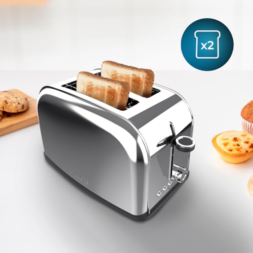 Cecotec-Grille-pain-vertical-2-fentes-courtes-Toastin-time-850-Inox-Lite-850-W-2-tranches-de-pain-fente-large-38-cm-support-pour-petits-pains-et-bac-a-miettes-acier-inoxydable-0-2