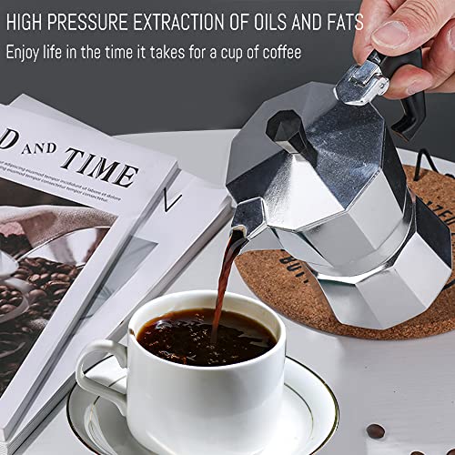 FainFun-Moka-Pot-Cafetiere-Italienne-6-Tasses-Cafetieres-Italiennes-Espresso-Cafetiere-Moka-Italienne-pour-Plaques-Gaz-et-Vitroceramiques-300ml-Aluminium-Argent-0-1