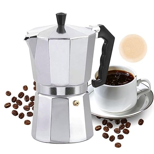 FainFun-Moka-Pot-Cafetiere-Italienne-6-Tasses-Cafetieres-Italiennes-Espresso-Cafetiere-Moka-Italienne-pour-Plaques-Gaz-et-Vitroceramiques-300ml-Aluminium-Argent-0