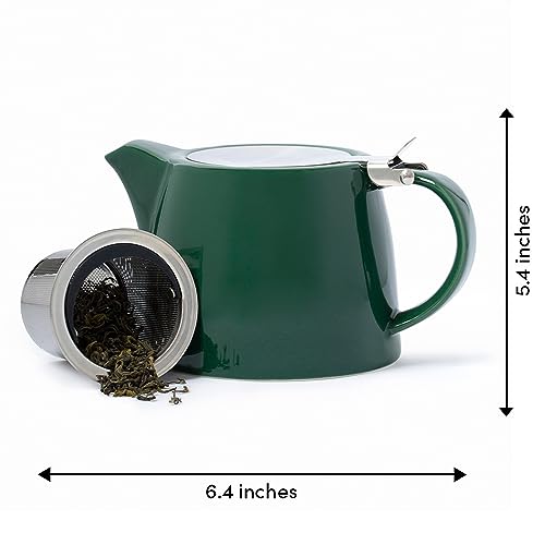 VAHDAM-Theiere-Porcelaine-Lueur-500-Ml169-Oz-Theiere-Artisanale-Vert-Fonce-Acier-Inoxydable-188-De-Haute-Qualite-Infuseur-The-Vrac-A-Mailles-Fines-Pour-3-Tasses-Belle-Theiere-Avec-Infuseur-0-0