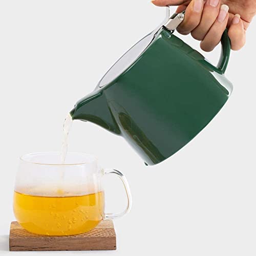 VAHDAM-Theiere-Porcelaine-Lueur-500-Ml169-Oz-Theiere-Artisanale-Vert-Fonce-Acier-Inoxydable-188-De-Haute-Qualite-Infuseur-The-Vrac-A-Mailles-Fines-Pour-3-Tasses-Belle-Theiere-Avec-Infuseur-0-1