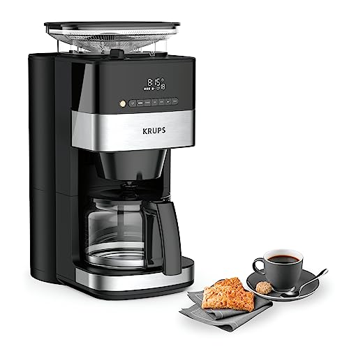 Krups-Programmable-Filter-Coffee-Maker-Integrated-Automatic-Bean-Grinder-Grain-or-Ground-Coffee-10-Cups-125L-Automatic-Shutdown-Digital-Screen-Easy-to-Clean-Grind-Aroma-KM832810-0