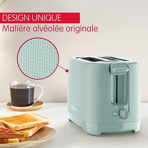 Moulinex-Grille-pain-2-fentes-7-niveaux-de-dorage-Rechauffe-viennoiseries-Fentes-extra-larges-Poignee-de-surelevation-Tiroir-ramasse-miettes-amovible-Couleur-Eucalyptus-Morning-LT2M1310-0-1