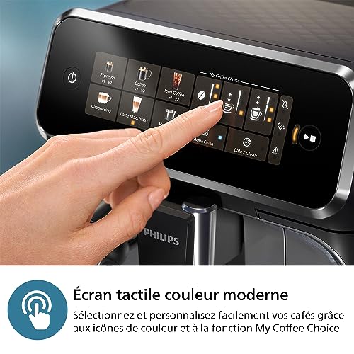 Philips-Machine-a-Expresso-Entierement-Automatique-Series-2300-4-Boissons-Ecran-tactile-couleur-moderne-LatteGo-SilentBrew-Broyeur-100-Ceramique-Filtre-AquaClean-Noir-mat-EP233010-0-2