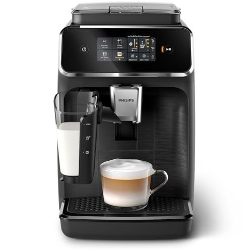 Philips-Machine-a-Expresso-Entierement-Automatique-Series-2300-4-Boissons-Ecran-tactile-couleur-moderne-LatteGo-SilentBrew-Broyeur-100-Ceramique-Filtre-AquaClean-Noir-mat-EP233010-0
