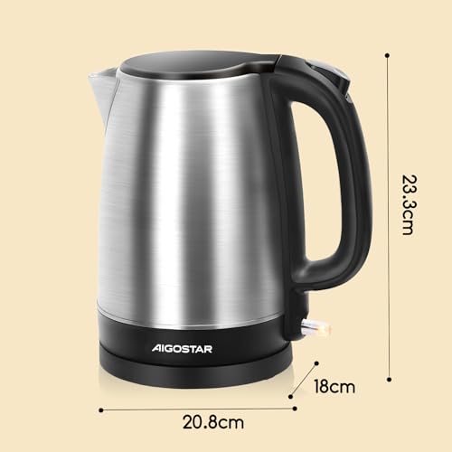 Aigostar-Milo-Bouilloire-Electrique-en-Acier-Inoxydable-17-L-2200W-avec-Filtre-Anticalcaire-sans-fil-Arret-Automatique-ideal-pour-le-the-le-cafe-la-nourriture-pour-bebe-Sans-BPA-Noire-0-1