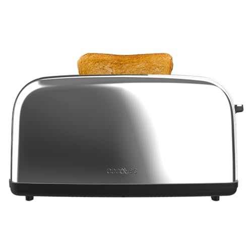 Cecotec-Grille-pain-Vertical-1-Fente-Longue-Toastin-time-850-Inox-Long-Lite-850-W-2-Tranches-de-Pain-Fente-Large-de-38-cm-Support-pour-Petits-Pains-et-Bac-a-Miettes-Acier-Inoxydable-0-1