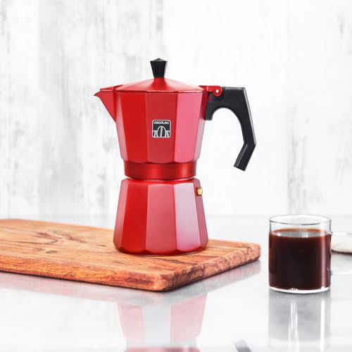 Cecotec-Cafetiere-italienne-Mokclassic-300-Red-Expresso-aluminium-3-tasses-tous-feux-joint-silicone-manche-ergonomique-filtre-et-valve-en-acier-inoxydable-0-1