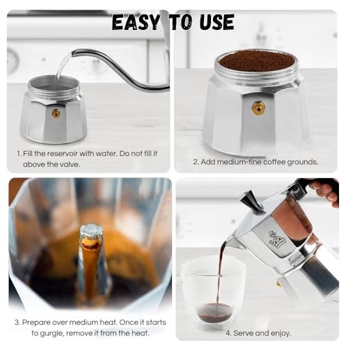 Dolciano-Cafetiere-Italienne-6-Tasses-Moka-Traditionnelle-en-Aluminium-Cafetiere-Italienne-Inox-pour-Plaques-a-Gaz-et-Electriques-Filtre-Amovible-et-Soupape-de-Securite-0-2