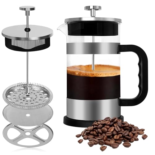UCAMP-Cafetiere-A-Piston1000ml-Francais-Presse-Cafe-En-VerrePresse-A-Cafe-En-VerreCafetiere-A-Presse-FrancaiseTriple-Filtres-En-Acier-InoxydablePour-Cafe-Ou-TheEn-Voyage-Et-En-Cadeau-0