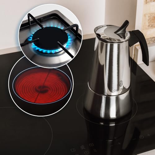 Cecotec-Cafetiere-Italienne-Piccolina-200-GreenCapacite-100-ml-pour-2-tassesDesign-elegant-en-acierFiltre-en-acier-inoxydableConvient-a-toutes-les-surfacesSoupape-de-securite-Joint-en-silicone-0-1