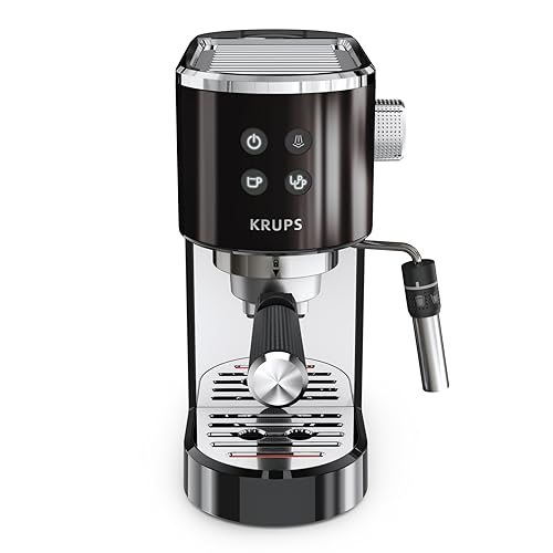 Krups-Virtuoso-Machine-expresso-a-pompe-15-bars-Thermoblock-Acier-inoxydable-Buse-vapeur-Arret-automatique-Espresso-et-cappuccino-Qualite-digne-dun-barista-Buse-vapeur-XP444G10-0-0