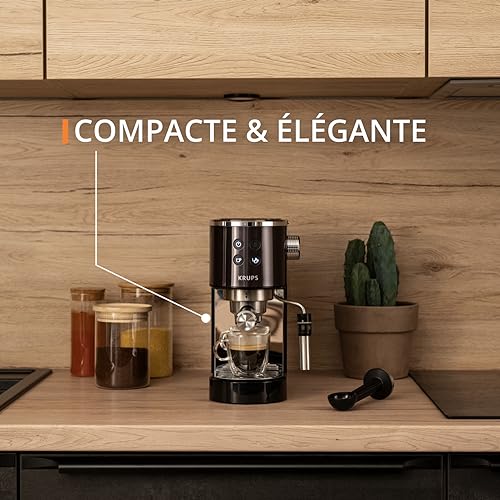 Krups-Virtuoso-Machine-expresso-a-pompe-15-bars-Thermoblock-Acier-inoxydable-Buse-vapeur-Arret-automatique-Espresso-et-cappuccino-Qualite-digne-dun-barista-Buse-vapeur-XP444G10-0-1