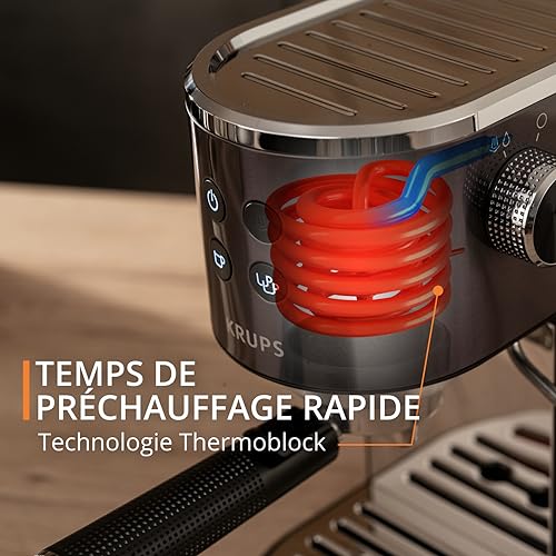 Krups-Virtuoso-Machine-expresso-a-pompe-15-bars-Thermoblock-Acier-inoxydable-Buse-vapeur-Arret-automatique-Espresso-et-cappuccino-Qualite-digne-dun-barista-Buse-vapeur-XP444G10-0-2