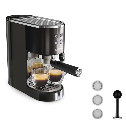 Krups-Virtuoso-Machine-expresso-a-pompe-15-bars-Thermoblock-Acier-inoxydable-Buse-vapeur-Arret-automatique-Espresso-et-cappuccino-Qualite-digne-dun-barista-Buse-vapeur-XP444G10-0
