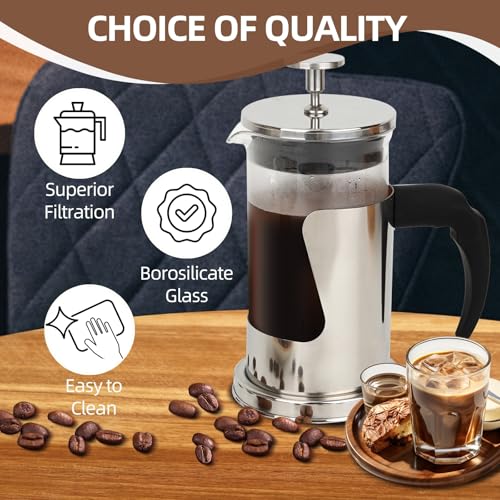 Starward-Cafetiere-Piston-Cafetiere-Francaise-350-ml-French-Press-Cafetiere-a-Piston-en-Verre-Borosilicate-Acier-Inoxydable-pour-Cafe-The-0-0