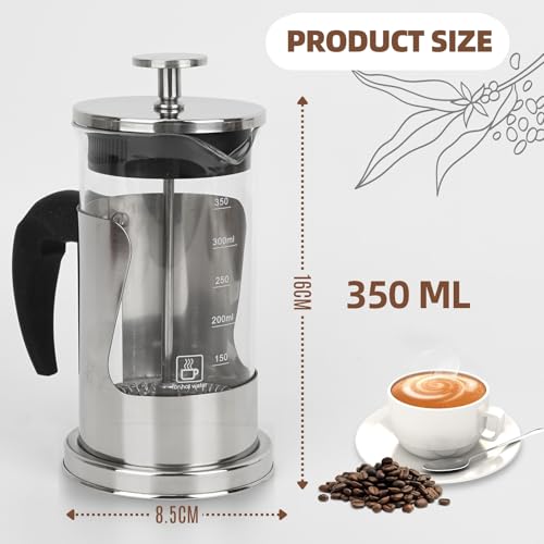 Starward-Cafetiere-Piston-Cafetiere-Francaise-350-ml-French-Press-Cafetiere-a-Piston-en-Verre-Borosilicate-Acier-Inoxydable-pour-Cafe-The-0-1
