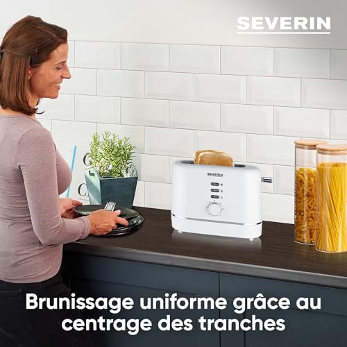 SEVERIN-Grille-pain-automatique-850-W-Toaster-compact-2-fentes-jusqua-2-tranches-Grille-pain-electrique-avec-reglage-du-degre-de-brunissage-fonction-decongelation-Blanc-KA-4324-0-1
