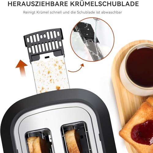 KitchenBoss-Grille-pain-2-Tranches-870-W-Grille-Pain-en-Acier-Inoxydable-avec-Grille-Rechauffe-Viennoiseries-et-Tiroir-Ramasse-Miettes-6-Niveaux-de-Brunissement-0-1