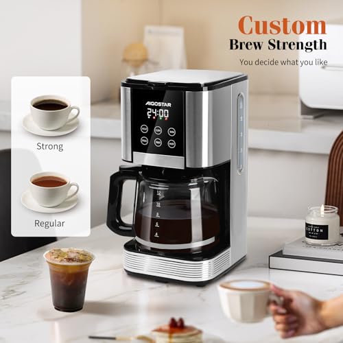 Aigostar-Cafetiere-filtre-Programmable-24h-Capacite-15L-Ecran-LCD-Cafetiere-electrique-14-tasses-acier-inoxydable-1000W-Reglage-intensite-Anti-goutte-AutoClean-Maintien-au-chaud-Noir-0-1