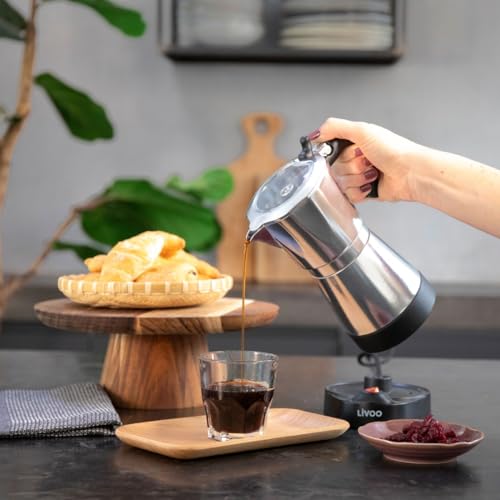 Livoo-cafetiere-italienne-electrique-DOD117A-300ml-6-tasses-480W-aluminium-fonction-maintien-au-chaud-0-0