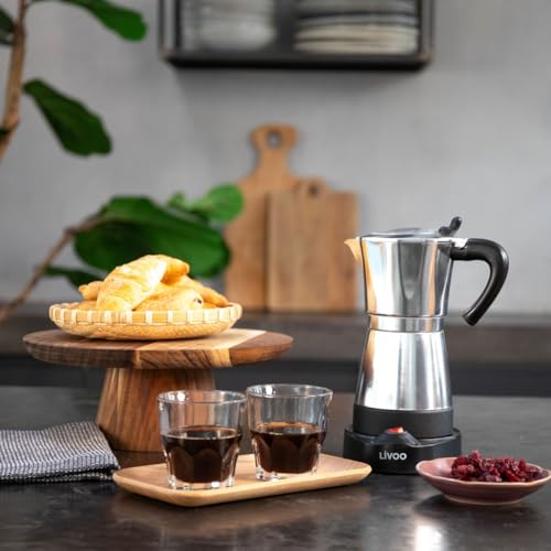 Livoo-cafetiere-italienne-electrique-DOD117A-300ml-6-tasses-480W-aluminium-fonction-maintien-au-chaud-0-1