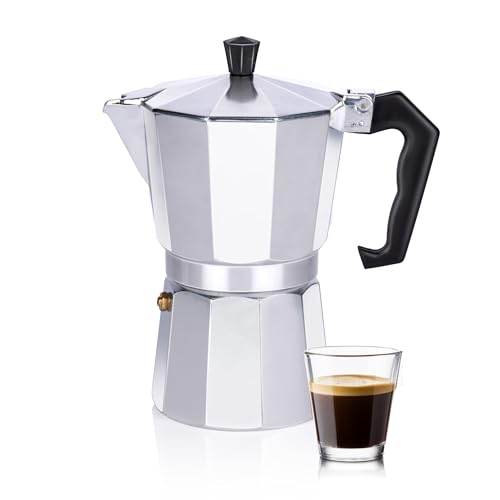 alpina-Cafetiere-Italienne-Percolateur-270-ML-Cafetieres-Italiennes-Cafetiere-Italienne-Inox-10-x-19-CM-Cafetiere-Italienne-6-Tasses-Egalement-sur-GazHalogeneCeramique-Aluminium-0