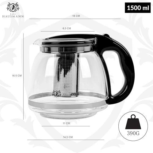 KARL-HAUSMANN-Theiere-en-Verre-avec-Infuseur-Theiere-Transparente-en-Verre-Design-Elegant-Parfaite-pour-Amateurs-de-The-Theiere-avec-Filtre-Integre-Theieres-Teapot-Teillere-0-0