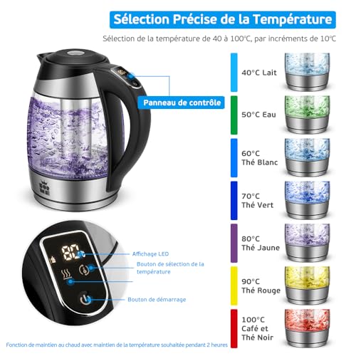 FOR-ME-Bouilloire-Electrique-en-Verre-18L-Controle-de-la-Temperature-Temperature-Reglable-a-Partir-de-40C-a-100C-Eclairage-LED-7-Couleurs-Fonction-de-Maintien-au-Chaud-Sans-BPA-0-0