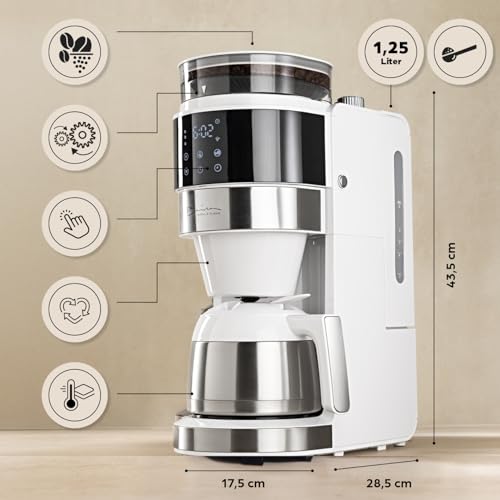 Barista-Machine-a-cafe-blanche-avec-ecran-tactile-digital-800W-broyeur-integre-et-carafe-isotherme-Cafetiere-filtre-avec-moulin-a-cafe-et-verseuse-thermique-0-1
