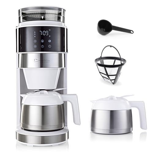 Barista-Machine-a-cafe-blanche-avec-ecran-tactile-digital-800W-broyeur-integre-et-carafe-isotherme-Cafetiere-filtre-avec-moulin-a-cafe-et-verseuse-thermique-0